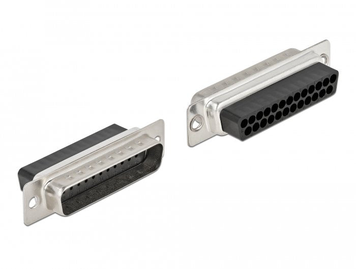 D-Sub 25 Pin Crimp Stecker Zu 2 X Rj45 Buchse Mit Montagesatz Beige