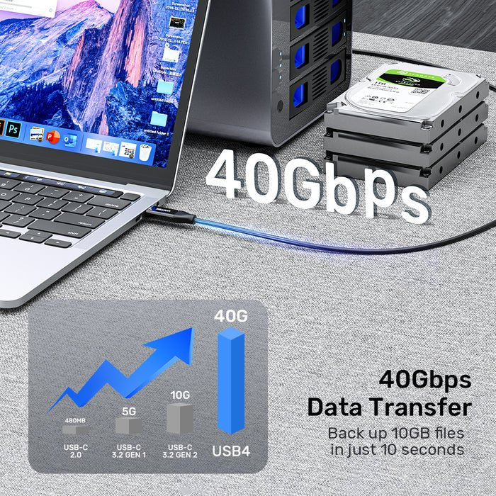 EAN 4894160057976 - UNITEK USB4 cable USB USB4 Gen 2x2 USB C 40 Gbit/s 240 W Negro imagen 7