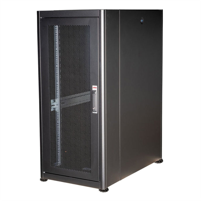Roline 19-Zoll Serverschrank Basic 26 He, 600x1000 Bxt Perforiert Schwarz