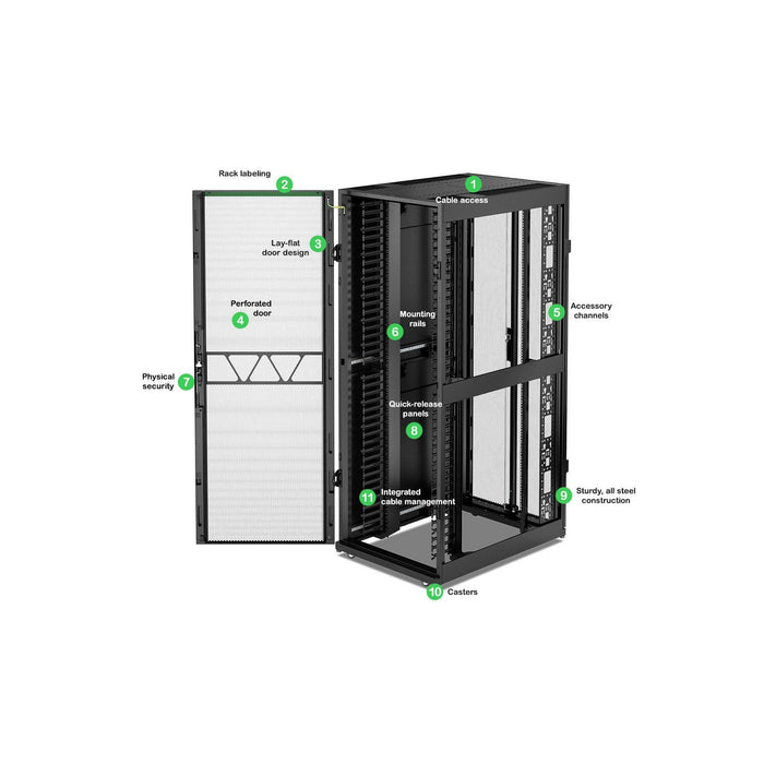Apc Netshelter Sx Enclosure De Redes Gen2, 42u, 1991hx750wx1070dmm, Con Gestores De Cables Verticales, Negro