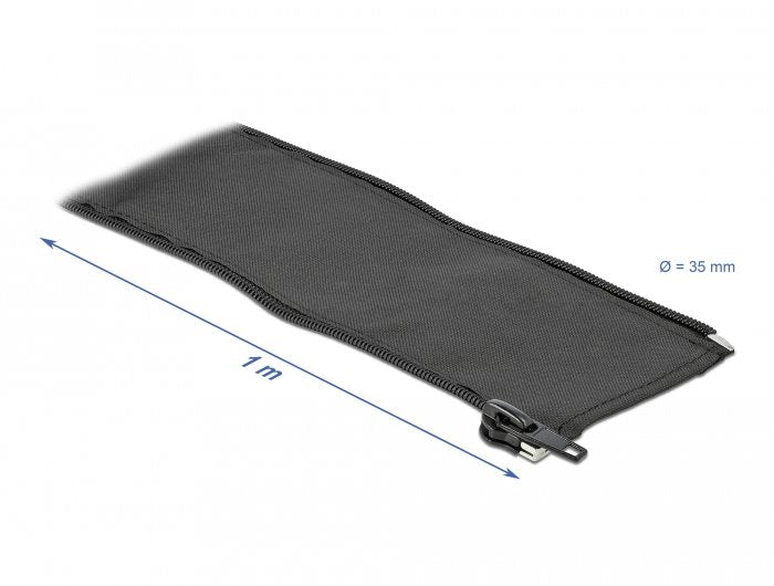 Gewebeschlauch Mit Reissverschluss Hitzebeständig 1 M X 35 Mm Schwarz