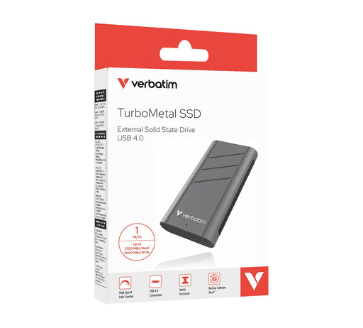EAN 0023942320210 - Verbatim TurboMetal SSD USB4 1TB USB Tipo C USB4 Gen 2x2 Plata imagen 1