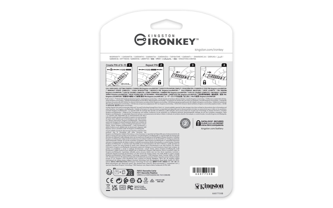 EAN 0740617336641 - Kingston Technology IronKey Keypad 200 unidad flash USB USB Tipo C 3.2 Gen 1 (3.1 Gen 1) Azul imagen 4
