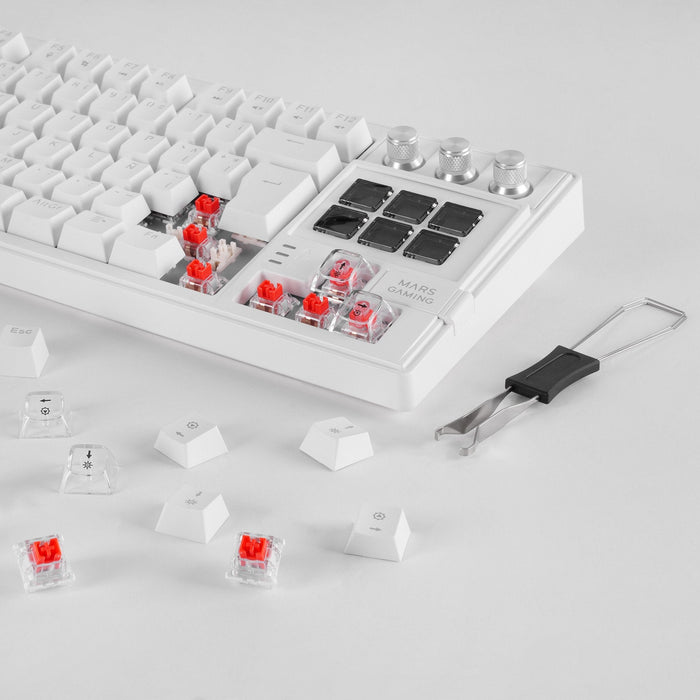 Teclado Gaming Mecánico Mars Gaming Mk-Master Switch Rojo Blanco Incluye Smartdeck
