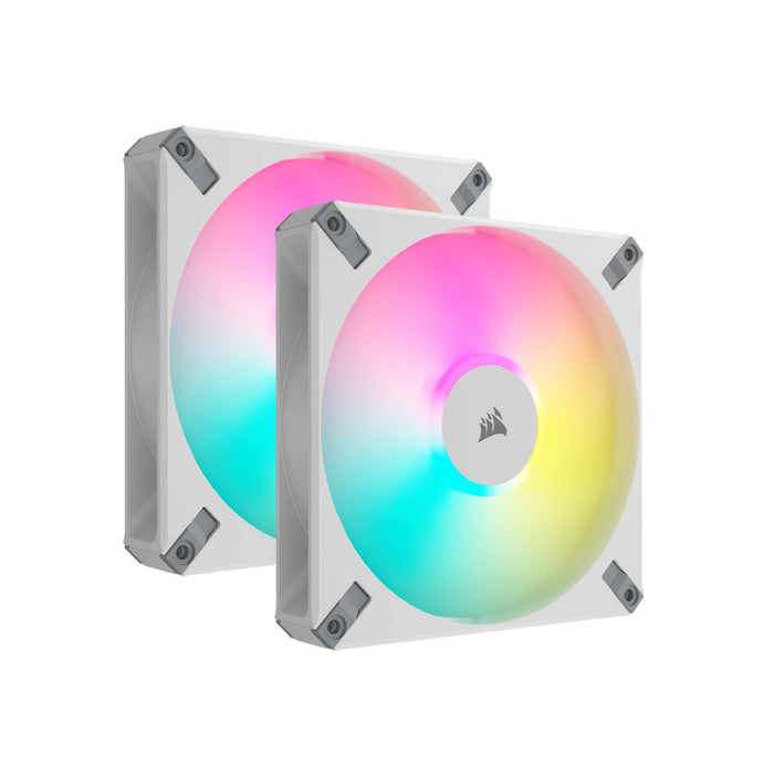 Ventilador Caja Adicional 14x14 Corsair Af140 Elite Rgb Blanco Pack 2 Unidades