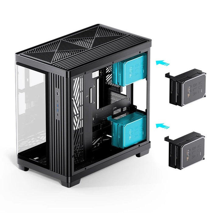 Jonsbo Tk-4 Gehäuse, Midi-Tower, Atx, Tempered Glass - Schwarz