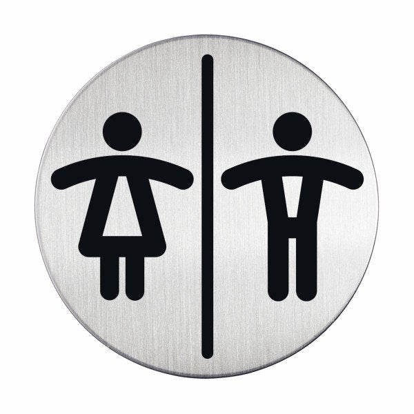 Durable Picto - Placa - Damen-Wc / Herren-Wc - Redondo - 83 Mm (Diámetro)