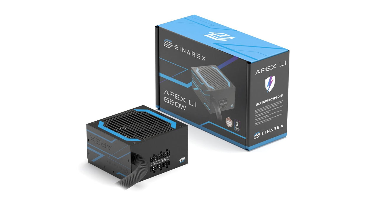 Fuente Alimentacion Atx 650w Einarex Apex L1 80 Bronze Negra Semimodular
