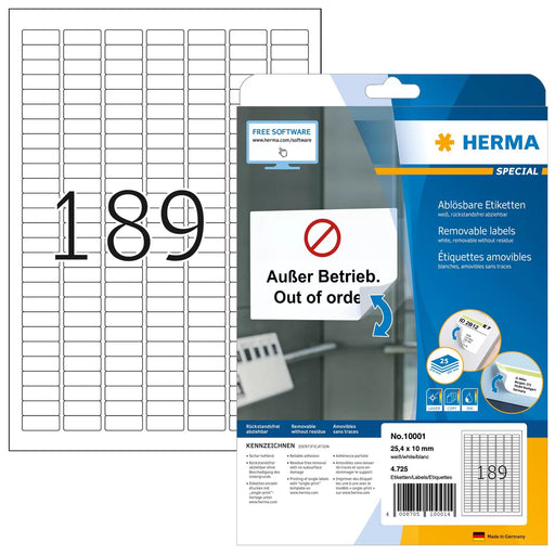 EAN 4008705100014 - HERMA 10001 etiqueta de impresora Blanco Etiqueta para impresora autoadhesiva imagen 1