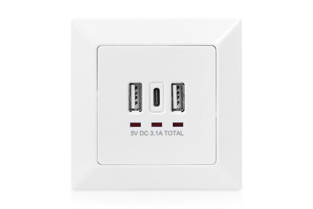 EAN 4016032459842 - Digitus DA-70618 toma de corriente 2 x USB A + 1 x USB C Blanco imagen 3