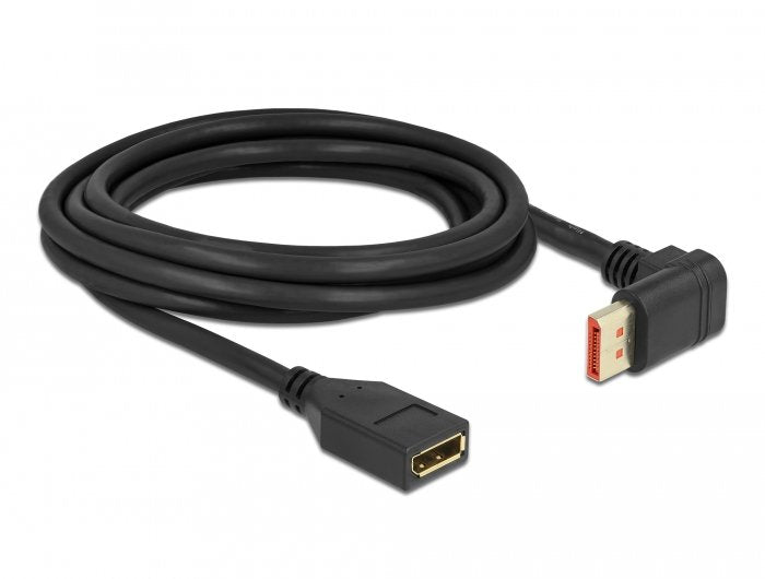 Delock Alargador Displayport Macho 90° Hacia Arriba En Ángulo A Hembra De 8k 60 Hz 3 M