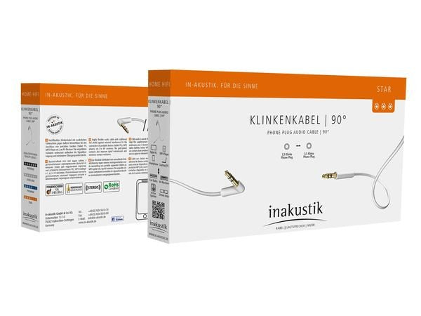 Inakustik 0031040075 Cable De Audio 0,75 M 3,5mm Blanco