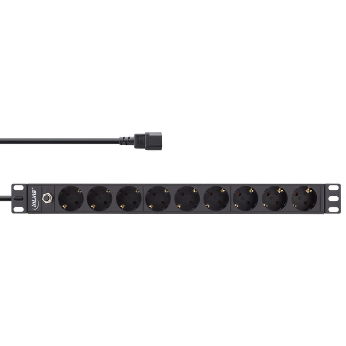 Regleta Inline De 19", Contacto De Protección De 9 Vías, Enchufe C14, Protección Contra Sobrecarga