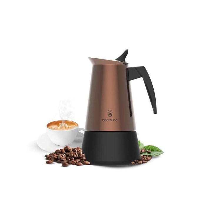 Cecotec Piccolina 400 Cafetera Italiana Para 4 Tazas - Acero Inoxidable - Compatible Con Todo Tipo De Cocinas - Junta