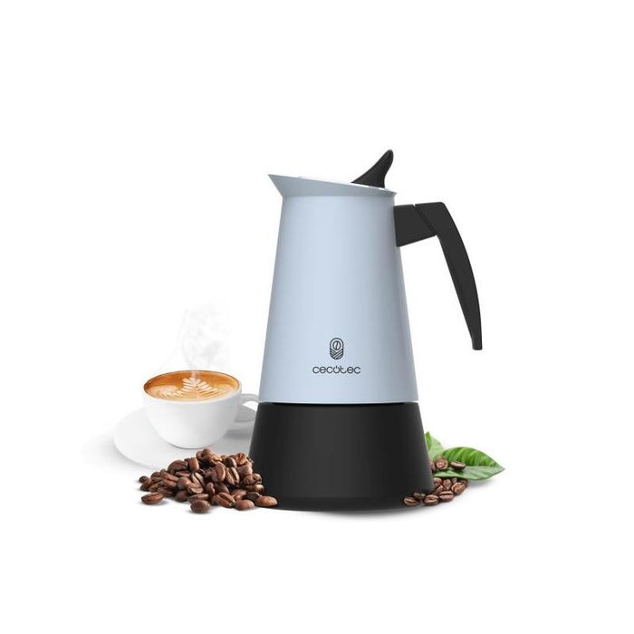 Cecotec Piccolina 900 Cafetera Italiana Para 9 Tazas - Acero Inoxidable - Apta Para Gas, Electrica Y Vitro - Junta