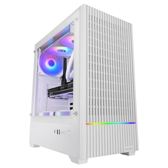 Caja Pc Atx Semitorre Mars Gaming Mc-Quantum Doble Cristal Templado Argb Gpu 335mm Blanco