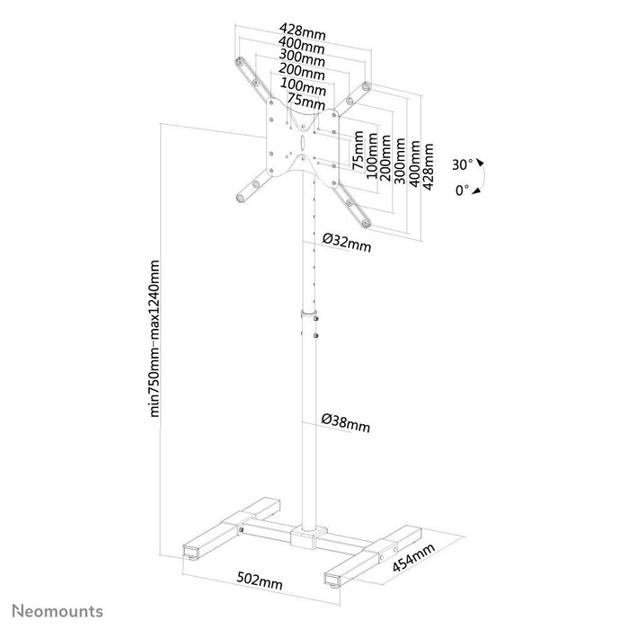EAN 8717371446994 - Neomounts NS-FS100BLACK soporte para pantalla de señalización 139,7 cm (55") Negro imagen 14