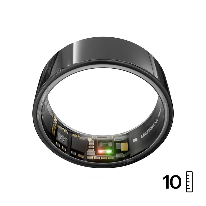 Ultrahuman Ring Air - Smart Ring Für Frauen Und Männer - Schlaf -Und Fitness Tracking Wearable - Herzfrequenz - Smartring Aster Negro Grösse 10