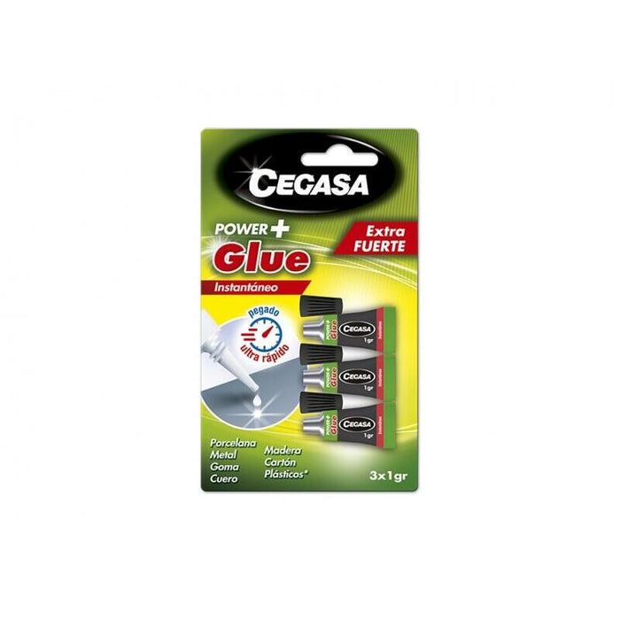 Cegasa Power Glue Pack De 3 Adhesivos Instantaneos - 1gr - Transparente