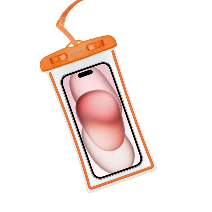 Celly Transparent Waterproof Case To 6.7'' Orange Splashbag24orf