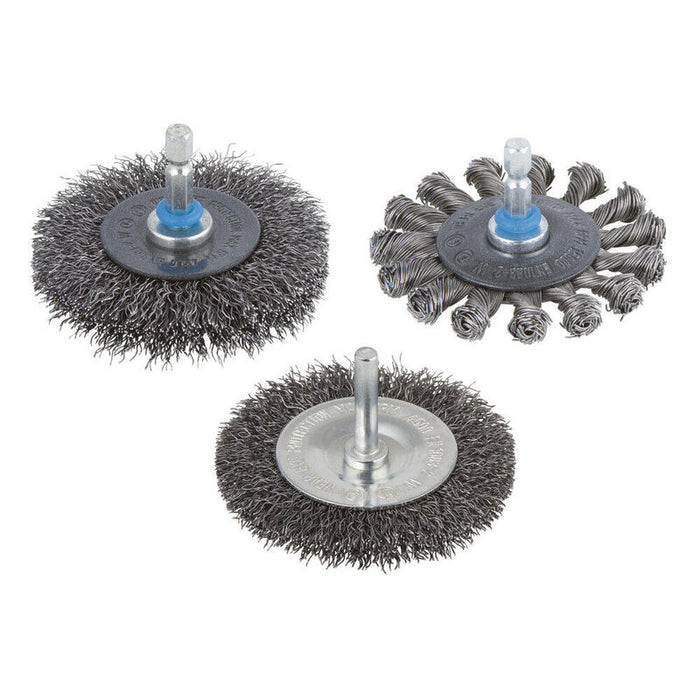 Cepillo De Disco De Alambre De Acero Vástago Hexagonal Ø75 X 10 Mm
