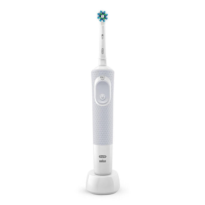 Cepillo Dental Braun Oral-B Vitality D100 Crossaction White  Filamentos Inclinados A 16º Limpieza 2d Oscila Y Rota Temporizador En El Mango