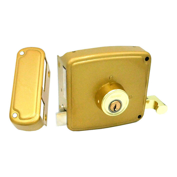 Cerradura Sobreponer Crs02 Derecha 40 X 80 Mm Pintado Oro