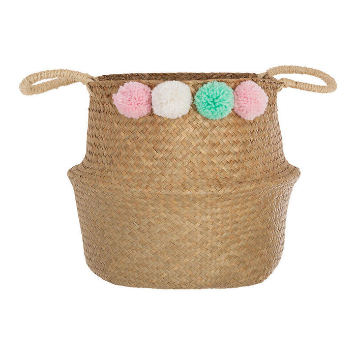Cesta Infantil Pongotodo Modelo Pompones Medidas: 34x28x34cm