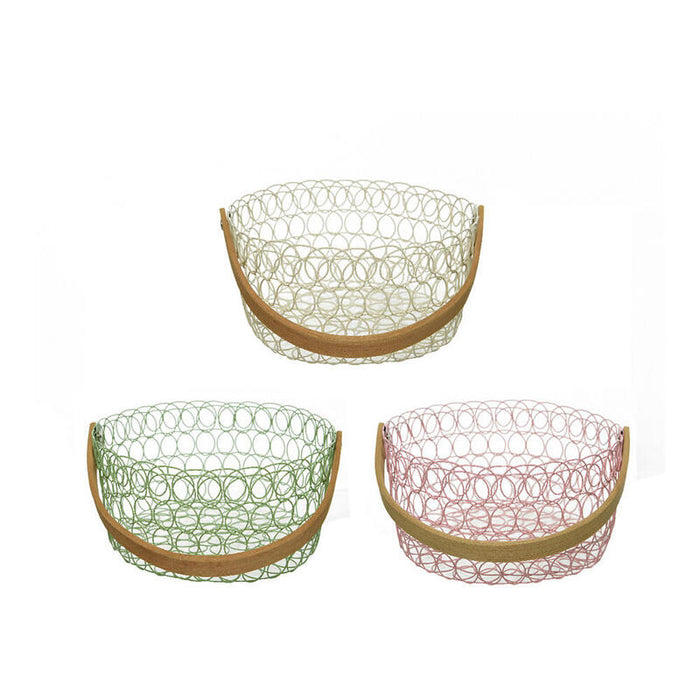 Cesta Metálica Colores Surtidos 20 X 10 Cm