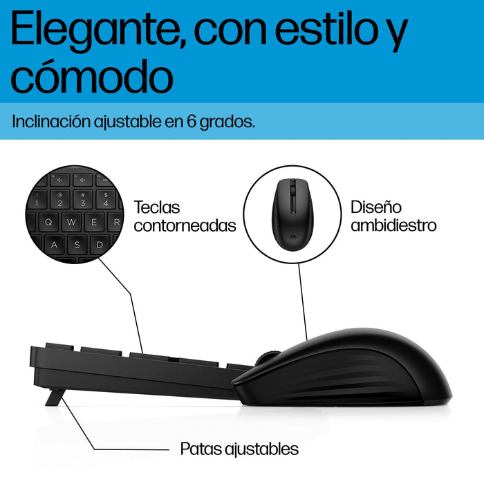 EAN 198122959457 - HP 655 Wireless Keyboard and Mouse Combo teclado Ratón incluido Oficina RF inalámbrico Negro imagen 6