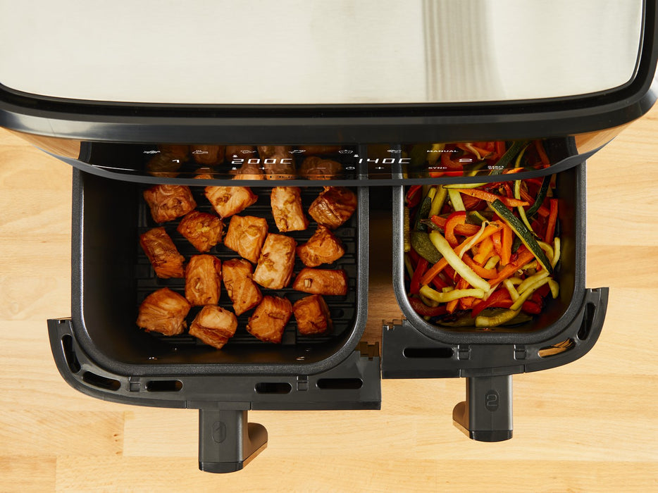 EAN 3045380024243 - Tefal Dual Easy Fry & Grill EY905B Doble 8,3 L Independiente 2700 W Freidora de aire caliente Gris imagen 7