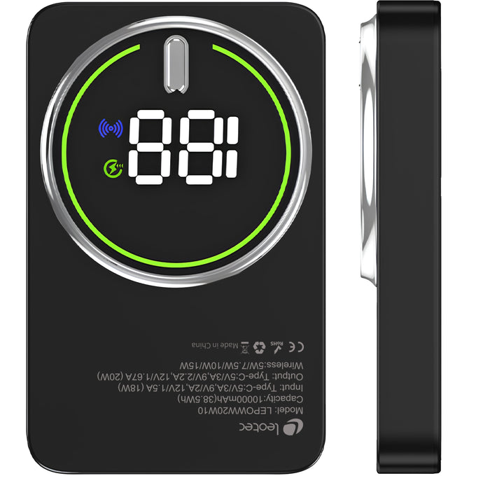 Powerbank 10000mah Leotec Lepoww20w10k 20w Wireless Negra Incluye Cable Usb Tipo-C