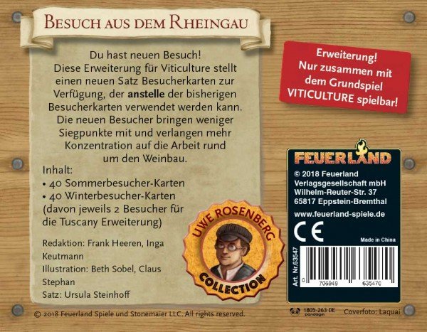 EAN 0706949635470 - Pegasus Spiele Viticulture: Besuch aus dem Rheingau imagen 2
