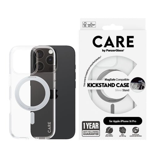 EAN 5715685003882 - PanzerGlass CARE™ by ® Case Transparent w. Silver Kickstand & MagSafe iPhone 16 Pro funda para teléfono m imagen 2