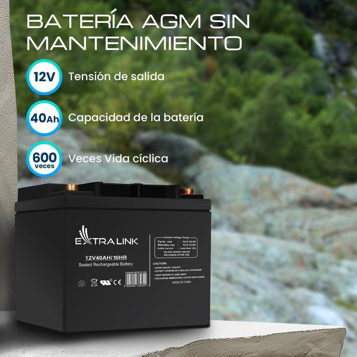 Extralink Akumulator Battery Accumulator 12v 40ah - Batterie - 40.000 Mah Sealed Lead Acid (Vrla) 13.5 V 12 Ah