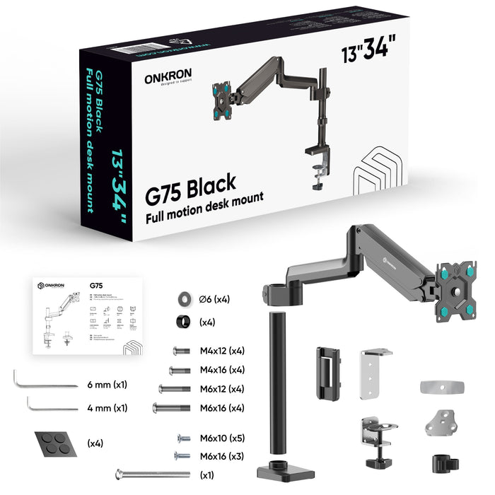 EAN 4262392440208 - ONKRON G75 86,4 cm (34") Escritorio Negro imagen 4