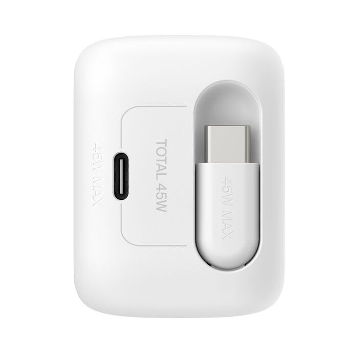 Belkin Boost Charge Pro 45w Dual Gan Retract.Cable Whi Wch023kqwh
