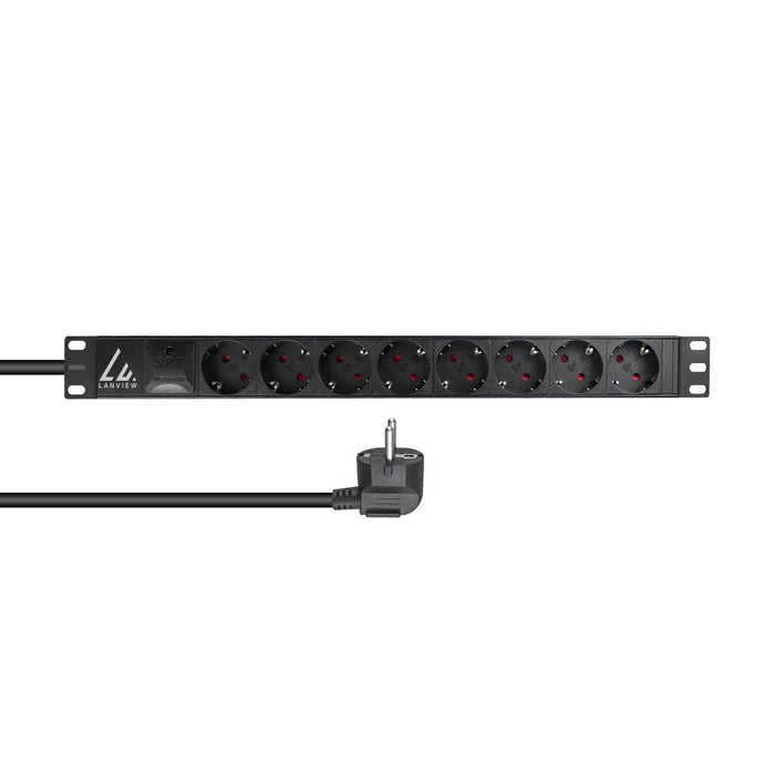 19" Rack Mount Power Strip,  16a With 8 X Schuko Type,