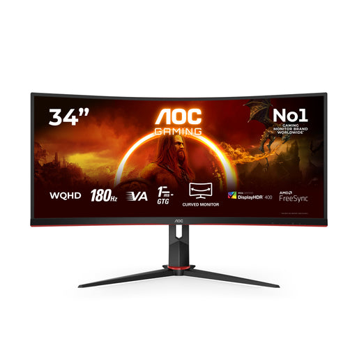 EAN 4038986111331 - AOC G2 CU34G2XP pantalla para PC 86,4 cm (34") 3440 x 1440 Pixeles UltraWide Quad HD LED Negro, Rojo imagen 1