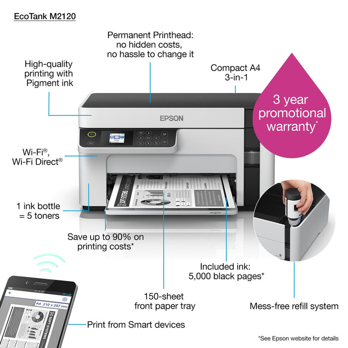 EAN 8715946671048 - Epson EcoTank M2120 Inyección de tinta A4 1440 x 720 DPI 32 ppm Wifi imagen 31