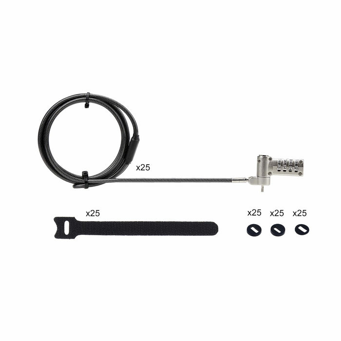 Startech 25-Pack Laptop Lock, Compatible W Noble Wedge Nano K-Slot - Sicherheitscableschloss - Schwarz, Silber - 2 M - Taa
