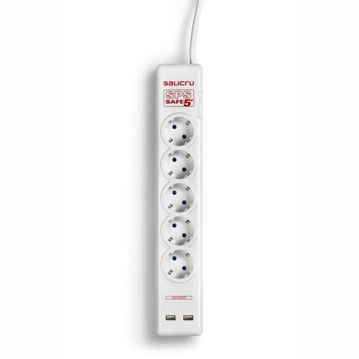 EAN 8436035921638 - Salicru 680BA000002 limitador de tensión Blanco 5 salidas AC 250 V 1,5 m imagen 1