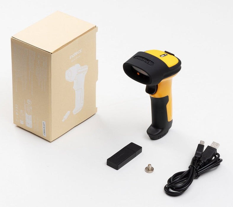EAN 6976521111270 - Inateck P6-AI Lector de códigos de barras portátil 1D Laser Negro, Amarillo imagen 2