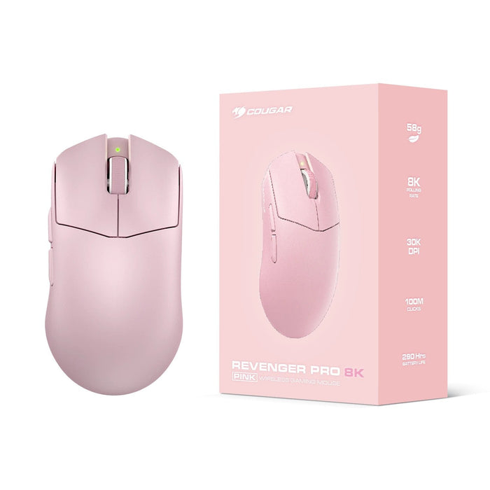 Cougar Gaming Ratón,Revenger Pro 8k, Wireless, Pink