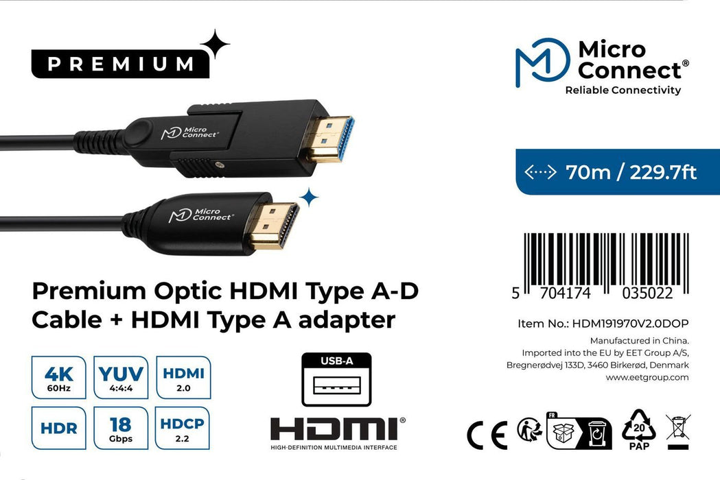 EAN 5704174035022 - Microconnect HDM191970V2.0DOP cable HDMI 70 m HDMI tipo A (Estándar) Negro imagen 3