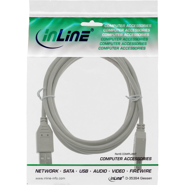 Cable Alargador Inline Usb 2.0 Tipo A Macho A Hembra Gris 3m