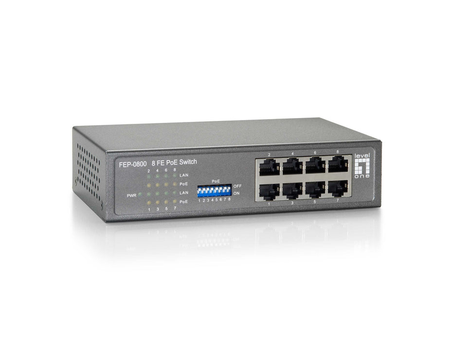 Levelone Switch 8x Fe Fep-0800w65 65w 8xpoe