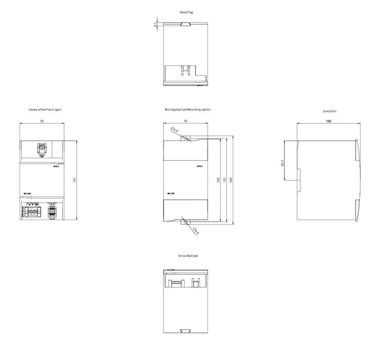 Siemens 6ep3333-4sb00-3ax0 S7-1200 G2 Laststromversorgung Simatic Pm1207 1ph