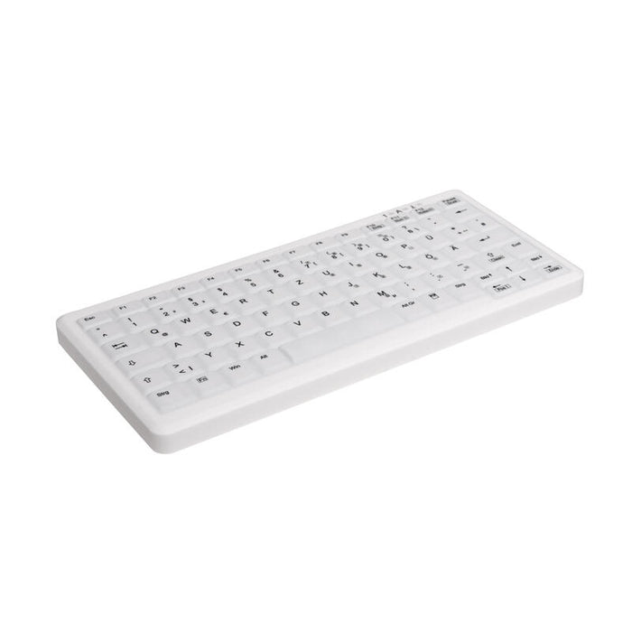 Cherry Ak-C4110 Teclado (Aleman) Higiénico Desinfectable En Diseño De Cuaderno Blanco