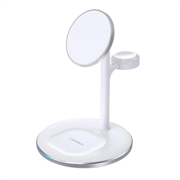 Choetech Ladowarka Indukcyjna (Kompatybilna Z Magsafe) Stojak Do Iphone, Apple Watch, Airpods Bialy (T585-F)